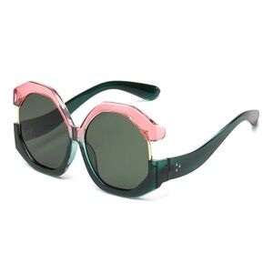 Stylish Pink and Green Sunglasses